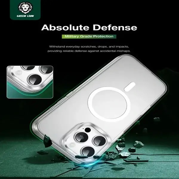Coque pour iPhone 16 Pro Green Lion – MagSafe intégré – Anti rayures – Transparente – GNSEMAG16PCL — photo 3