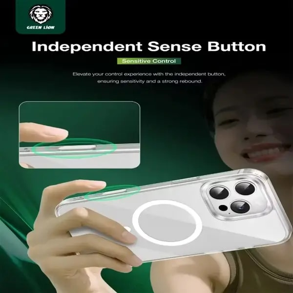 Coque pour iPhone 16 Pro Green Lion – MagSafe intégré – Anti rayures – Transparente – GNSEMAG16PCL — photo 4