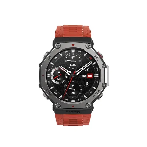 Montre connectée Amazfit T-Rex 3 – Écran amoled de 1,5″ – GPS intégré – 27 jours d’autonomie de la batterie – Android et IOS – Lava — photo 1