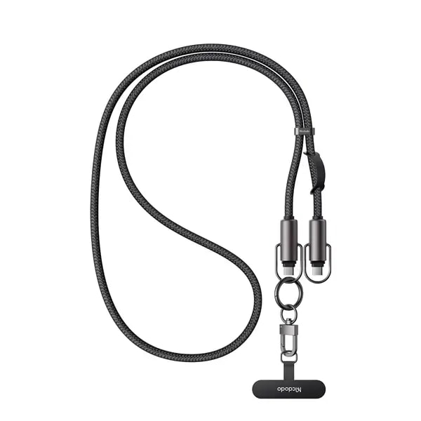 Câble de charge rapide en bandoulière 2en1 Mcdodo – 60W – Type-C vers Type-C – 1.2m – CA-683 – Noir — photo 1