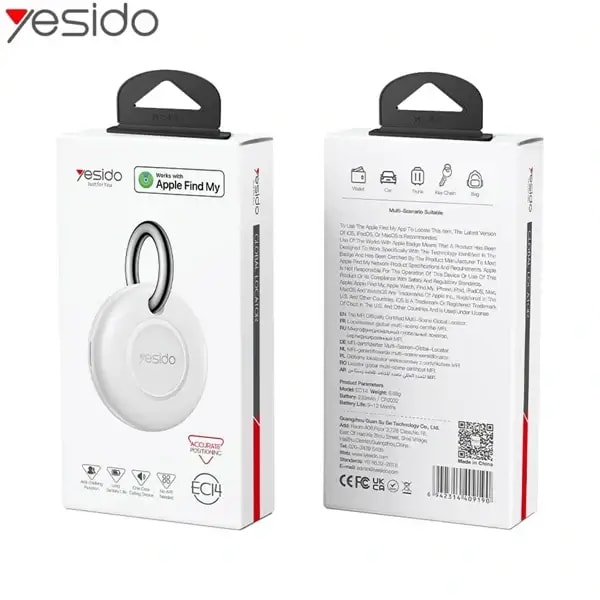 Traceur de téléphone connecté Yesido avec Apple Find My – GPS – 9 à 12 mois d’autonomie – 240 mAh – Blanc – EC14 — photo 3