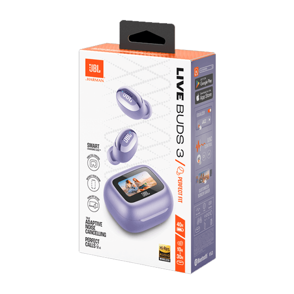 Ecouteur sans fil JBL Live Buds 3 – Audio spatial – 40h d’autonomie – Réduction de bruit adaptative avec commandes personnalisées – Violet — photo 6