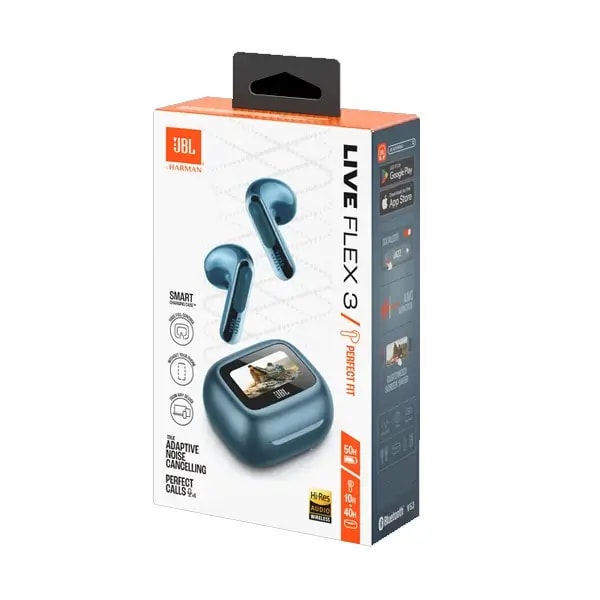 Écouteur JBL Live Flex 3 – 50h d’autonomie – Audio spatial – IP54 – BT 5.3 – Réduction de bruit adaptive – Bleu — photo 6