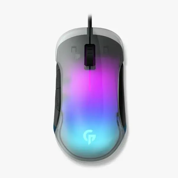 Souris à coque en cristal Porodo Gaming RGB 8D 12800 DPI | Souris de jeu au design ergonomique – Noir – PDX315 — photo 1