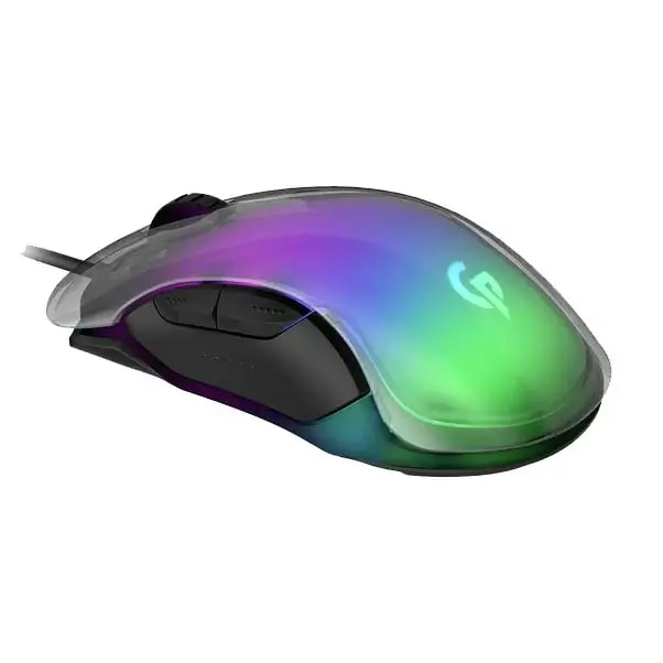 Souris à coque en cristal Porodo Gaming RGB 8D 12800 DPI | Souris de jeu au design ergonomique – Noir – PDX315 — photo 2