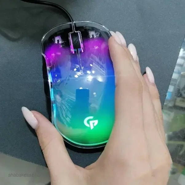 Souris à coque en cristal Porodo Gaming RGB 8D 12800 DPI | Souris de jeu au design ergonomique – Noir – PDX315 — photo 3