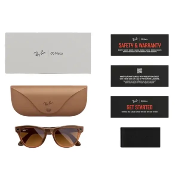 Lunette de soleil connectée avec caméra intégrée Ray-Ban Meta Skyler – Polarisé – BT 5.2 – 32Go – 12MP – 36h d’autonomie – Shiny Caramel — photo 4