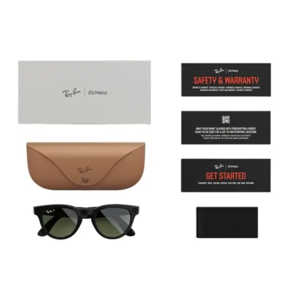 Lunette de soleil connectée avec caméra intégrée Ray-Ban Meta Headliner Shiny black – Polarisé – 32Go – 12MP – BT 5.2 – 36h d’autonomie — photo 4