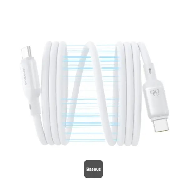 Câble de charge rapide et de transfert de données Baseus PicoGo – 1m – 240W – Type-C vers Type-C – Blanc – P10376800211-00 — photo 1