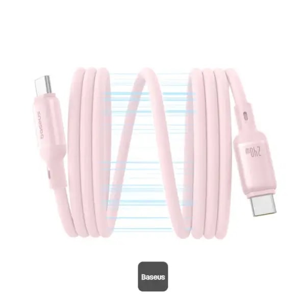 Câble de charge rapide et de transfert de données Baseus PicoGo – 1m – 240W – Type-C vers Type-C – Rose – P10376800411-00 — photo 1