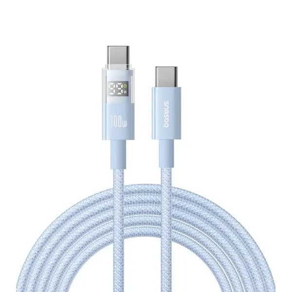 Câble de charge rapide et de transfert de données Baseus Display II – 100W – 1m – Type-C vers Type-C – Galaxy bleu -P10382702311-00 — photo 1