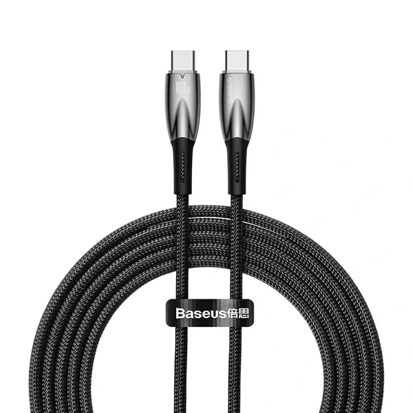 Câble de charge rapide et de transfert de données Baseus Glimmer – Type-C vers type-C – 1m – 100W – 480Mbps, autre vue