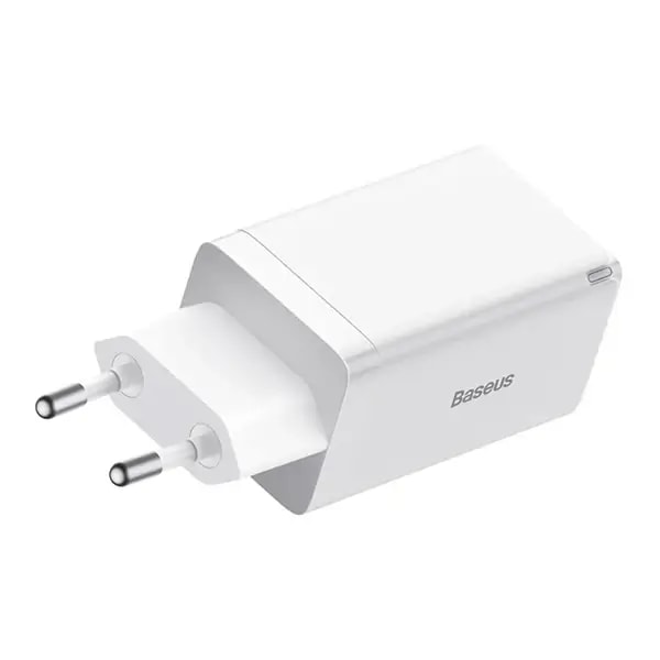 Boitier de charge mural rapide Baseus avec 3 supports – 1 USB et 2 type-C – 65W – Blanc – CCGP120202 — photo 2