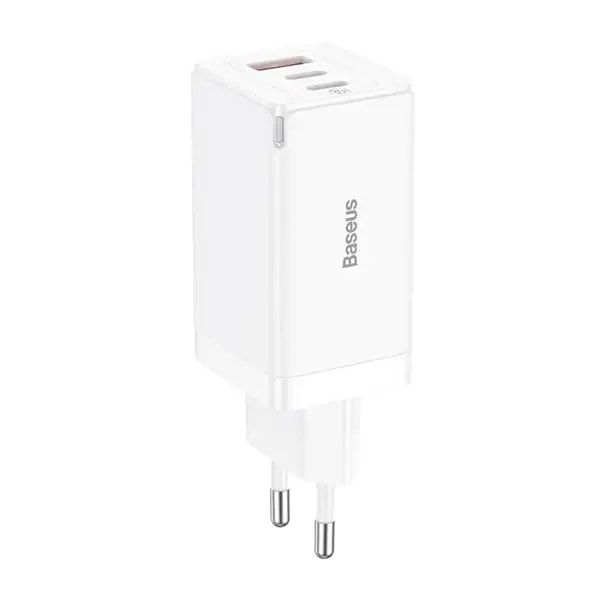 Boitier de charge mural rapide Baseus avec 3 supports – 1 USB et 2 type-C – 65W – Blanc – CCGP120202 — photo 3