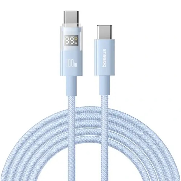 Câble de charge rapide et de transfert de données Baseus Display II – 100W – 1m – Type-C vers Type-C – Nébuleux violet – P10382702511-00 — photo 1