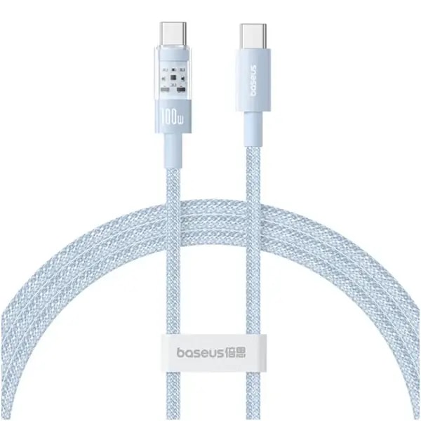Câble de charge rapide Baseus Purely Lucent Purely Power – 100W – 2m – Type-C vers Type-C – Galaxy bleu – P10373000311-01 — photo 1