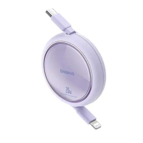 Câble de charge rétractable Baseus Free2Pull – Type-C vers Lightning – 20W – 1m – Violet nébuleux – P10364501511-00 — photo 1