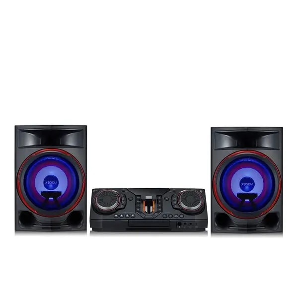 Mini Hifi avec deux enceintes télécommandé LG CL87- 2350W – BT – USB – CD – FM – Éclairage multicolore – DJ Appli – Fonctions DJ Karaoké avec suppression des voix et changement de tonalité – CL87 — photo 1
