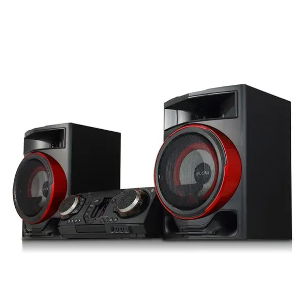 Mini Hifi avec deux enceintes télécommandé LG CL87- 2350W – BT – USB – CD – FM – Éclairage multicolore – DJ Appli – Fonctions DJ Karaoké avec suppression des voix et changement de tonalité – CL87 — photo 2