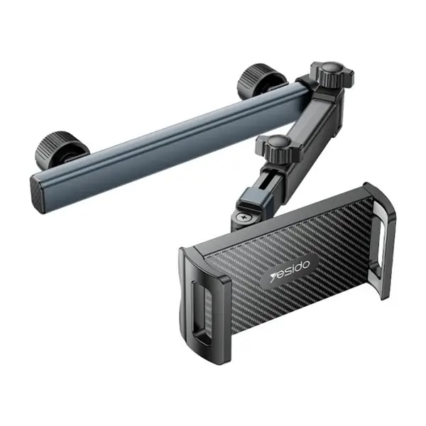 Support de téléphone de voiture à bras de serrage extra large et rotatif pour appui-tête long YESIDO – Épaisseur de l’écran : 4,7 à 13″ – Rotation à 720 degrés – C294 — photo 1