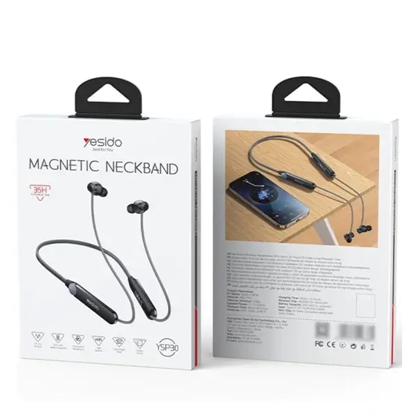 Écouteur en collier Yesido – 35H d’autonomie – BT 5.4 – Batterie intégrée de 350 mAh – Bouton de commande rotatif intelligent – YSP30 — photo 3
