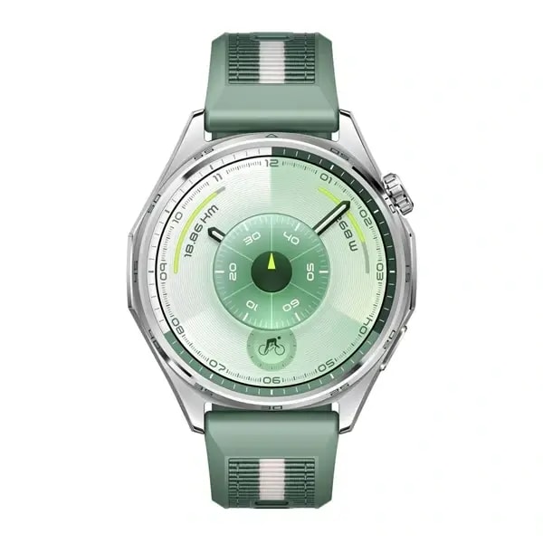 Montre connectée Huawei Watch GT6 46mm – Jusqu’à 21 jour d’autonomie – BT – GPS – IP68 + IP69 (50m) – Acier inoxydable – bracelet Vert tissé – ATM-B19 — photo 1