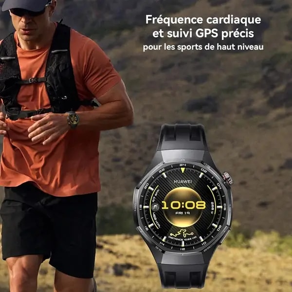 Montre connectée Huawei Watch GT6 Pro – 46mm – Jusqu’à 21 jour d’autonomie – BT – GPS – IP68 + IP69 (50m) – Bracelet en silicone noir – ATM-B29 — photo 2