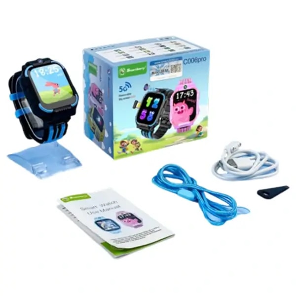 Montre connectée intelligente pour enfant Smart Barry – Écran 1,83″ – 4 à 5 jours d’autonomie – Appel Vidéo – SMS – GPS – 5G – SIM intégrée – Bleu/Noir – C006 Pro — photo 1