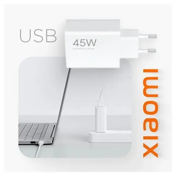 Chargeur secteur de téléphone rapide Xiaomi Hypercharge Combo – 45W – Type-A vers câble de données Type-C – BHR8297CN — photo 2