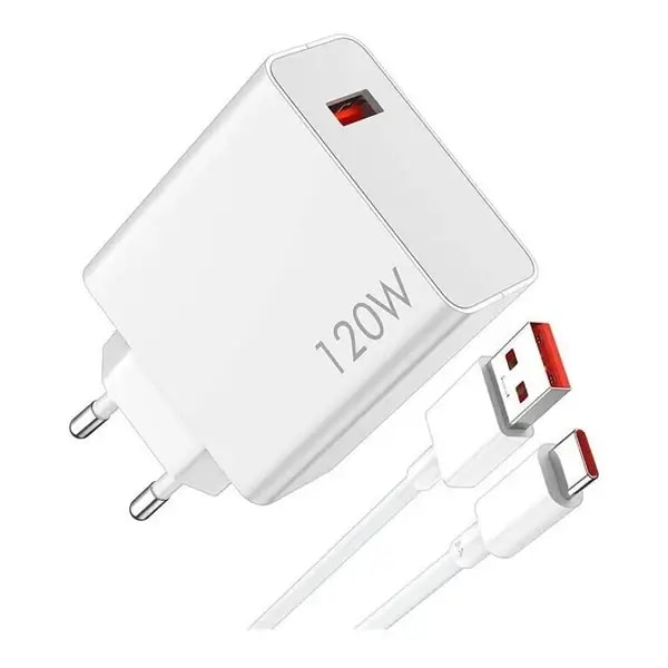 Chargeur de téléphone rapide Xiaomi Hypercharge Combo – 120W – USB vers Type-C – BHR9462EU — photo 3