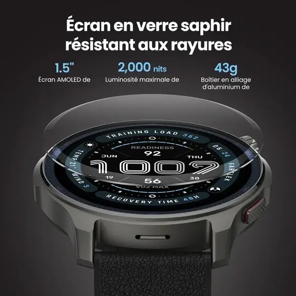 Montre connectée Amazfit Balance 2 – Écran AMOLED 1,5″ – 21 jours d’autonomie – GPS – BT 5.2 – Wifi – Noir — photo 2