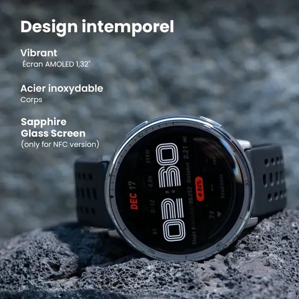 Montre connectée Amazfit Active 2 Round Version Premium – 10Jrs d’autonomie – Écran 1,32″ – GPS – Assistance IA – Bracelet en cuir noir — photo 3