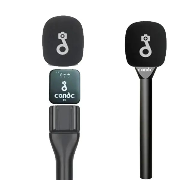 Micro cravate avec pêche pour interview et reportage Candc Dual MIC – 2TX et 1 RX – 8h d’autonomie – Réduction de bruit — photo 2