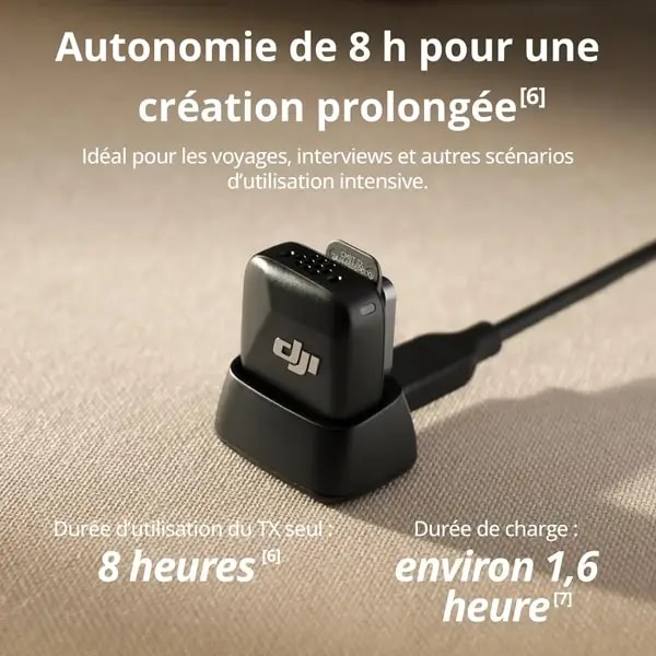 Micro cravate sans fil DJI Mic Mini – 1 micro uniquement – 8h d’autonomie – Audio de haute qualité – IOS et Android – DM3003 — photo 2