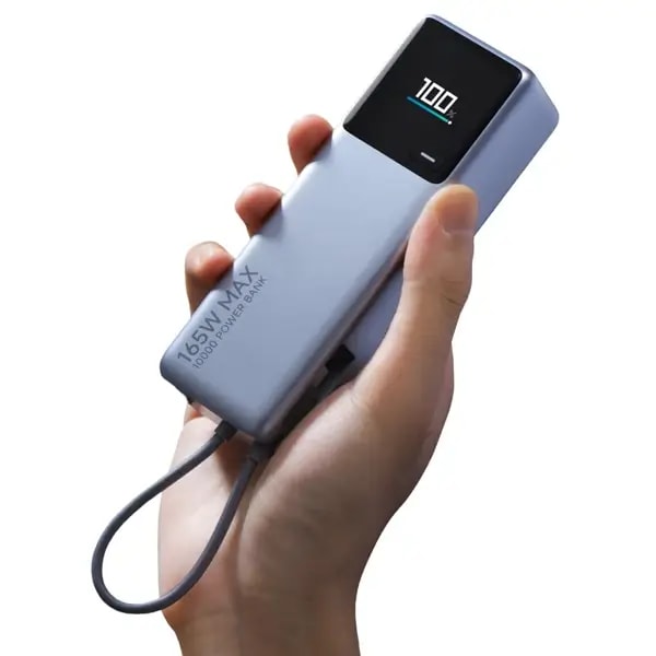 Powerbank Xiaomi 165W – 10000mAh – Charge Smartphone & PC – Ultra-Rapide avec Câble USB-C Intégré – BHR9361GL – Gris — photo 5