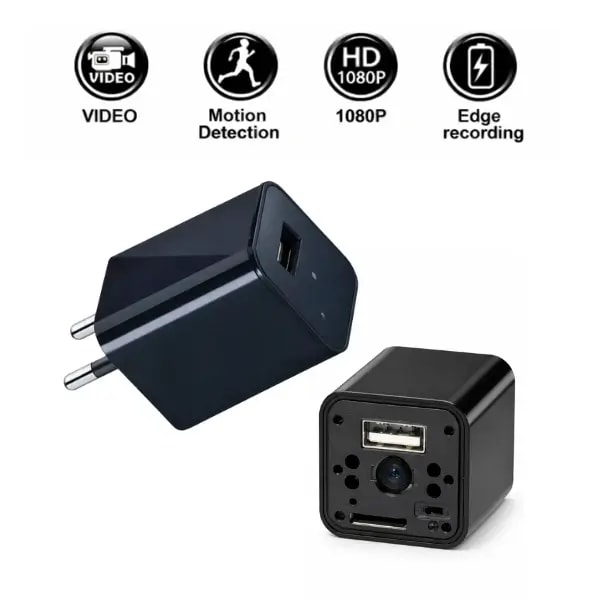 Chargeur mural USB avec caméra cachée espion 1080P – WiFi – Détection de mouvement – Prise EU – microSD – Smart Charger — photo 1