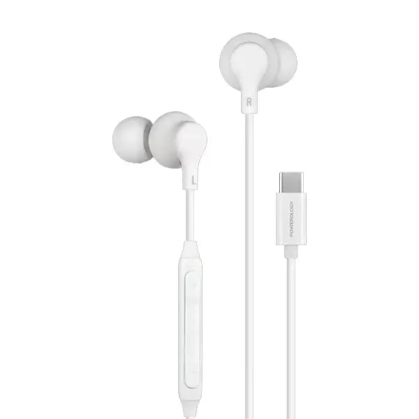 Écouteur filaire stéréo intra-auriculaires Powerology – Type-C – 1,2m – Qualité sonore HD Haut-parleur audio