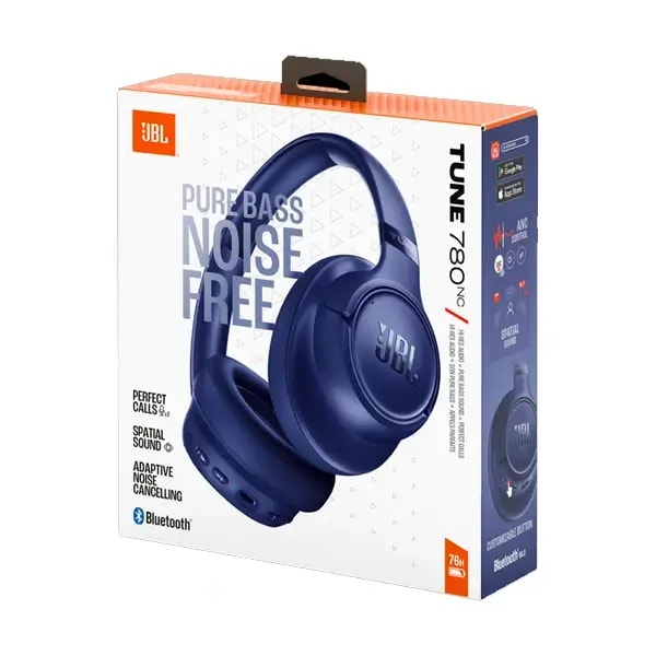 Casque JBL Tune 780 NC – 76h d’autonomie Réduction de bruit adaptative – BT 6.0 – 5 Micros intégrés pour vos appels et l’accès à l’assistant vocal – Pliable – Bleu — photo 4