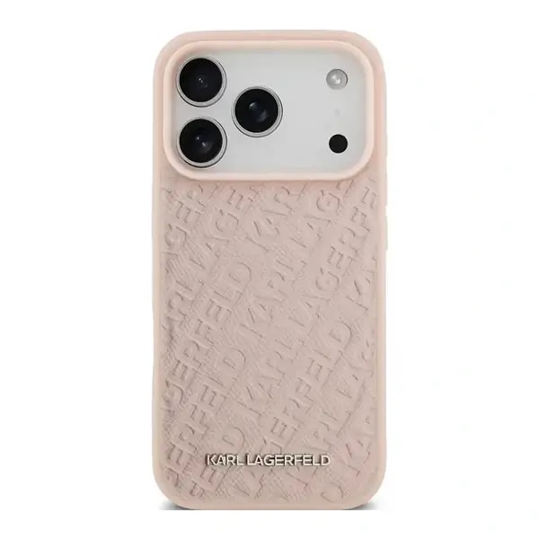 Coque pour iPhone 17 Pro Max Karl Lagerfeld – Compatible MagSafe – Étui en Cuir – Protection des rayures – Rose – KLOHMP17XPGKLFOFP — photo 1