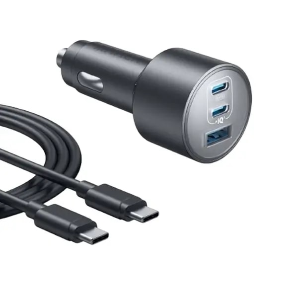 Chargeur de voiture compact avec câble type-c Anker Nano Car Charger – 167,5W – 2 ports Type-C et 1 port USB – B2737HA1 — photo 1