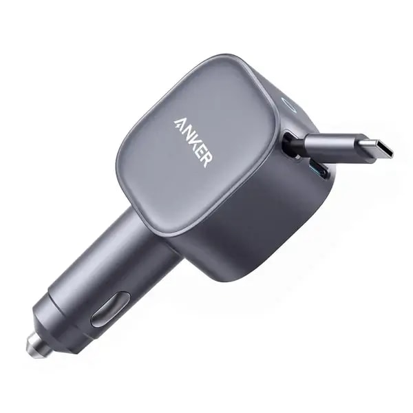 Chargeur de voiture avec câble type-c rétractable intégré Anker Nano Car Charger – 75W – 1 port Type-C – A2738HA2 — photo 1
