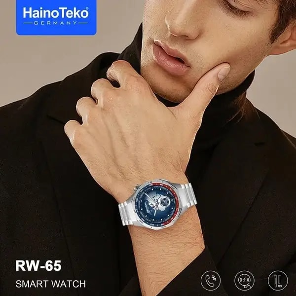 Montre connectée HainoTeko GT5 Pro – Écran AMOLED HD – IP68 – Jusqu’à 10J d’autonomie – Avec 2 bracelets, autre vue