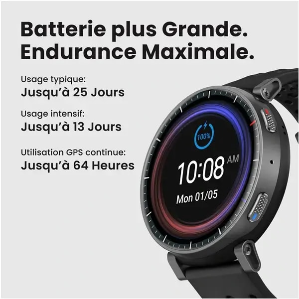 Montre connectée Amazfit Active Max – Jusqu’à 25J d’autonomie – 4Go de stockages – Écran Amoled 1,5″ – Coaching par IA – Contrôle vocal – Écran tactile — photo 2