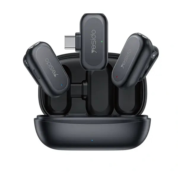 Micro cravate sans fil Mini Lavalier Mic Yesido – 6h d’autonomie – Ports Type-C – 50m – Réduction de bruit AI – KR22 — photo 1