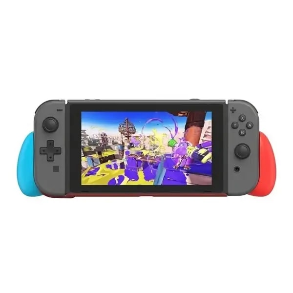 Étui de protection et poignée pour la Nintendo Switch 2 – Année 2025 – Coque noir et poigné rouge/bleu — photo 1