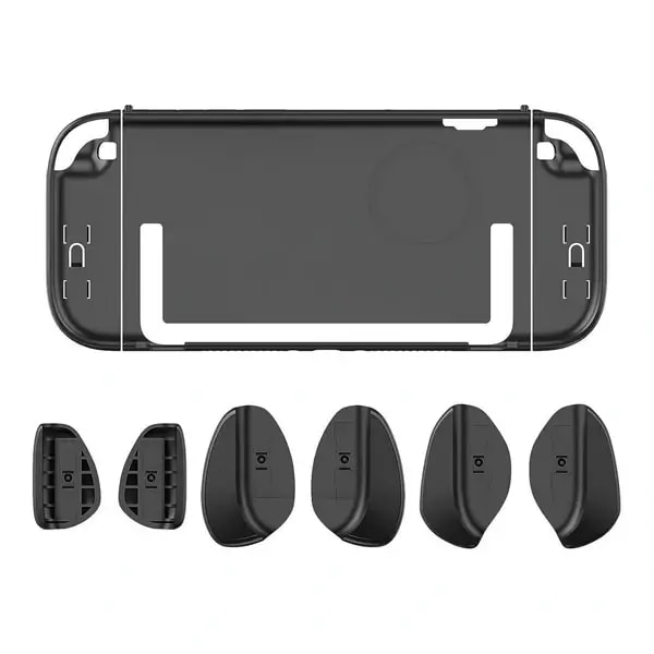 Étui de protection et poignée pour la Nintendo Switch 2 – Année 2025 – Coque noir et poigné noir/noir — photo 2