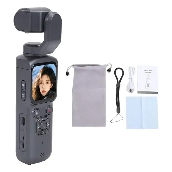 Caméra de poche pour vlogging Pocket Caméra 4K – Axe unique 330° – UHD – Écran tactile 1,7″ – Suivi intelligent du visage – Wifi – Noir — photo 2