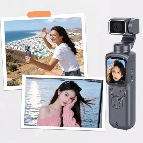 Caméra de poche pour vlogging Pocket Caméra 4K – Axe unique 330° – UHD – Écran tactile 1,7″ – Suivi intelligent du visage – Wifi – Noir — photo 6