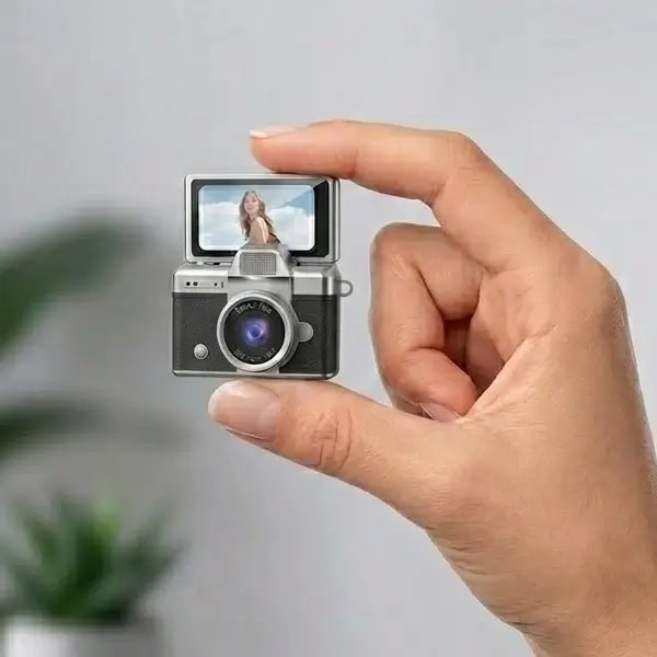 Mini caméra à écran rabattable – Vidéo résolution 1080P – Capteur d’image CCD – Écran HD IPS de 1,47″ – LK-027 – Noir — photo 1