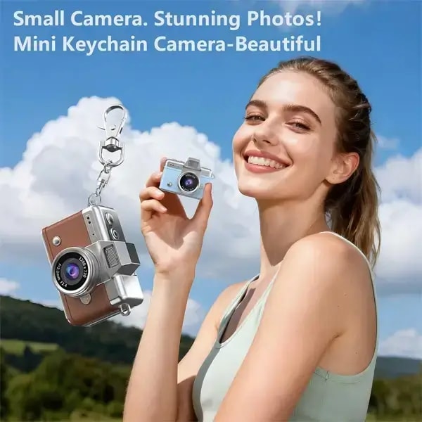 Mini caméra à écran rabattable – Vidéo résolution 1080P – Capteur d’image CCD – Écran HD IPS de 1,47″ – LK-027 – Orange — photo 4